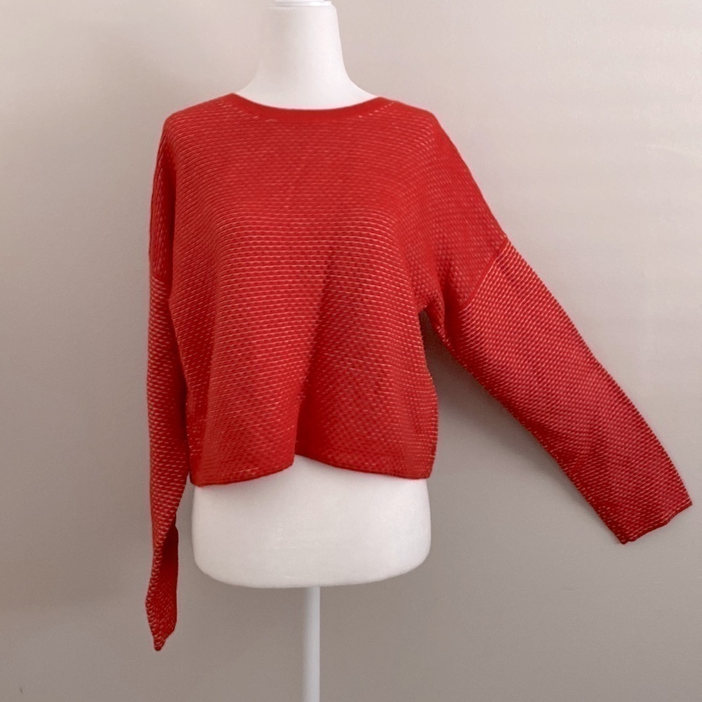Theory textured crop sweater